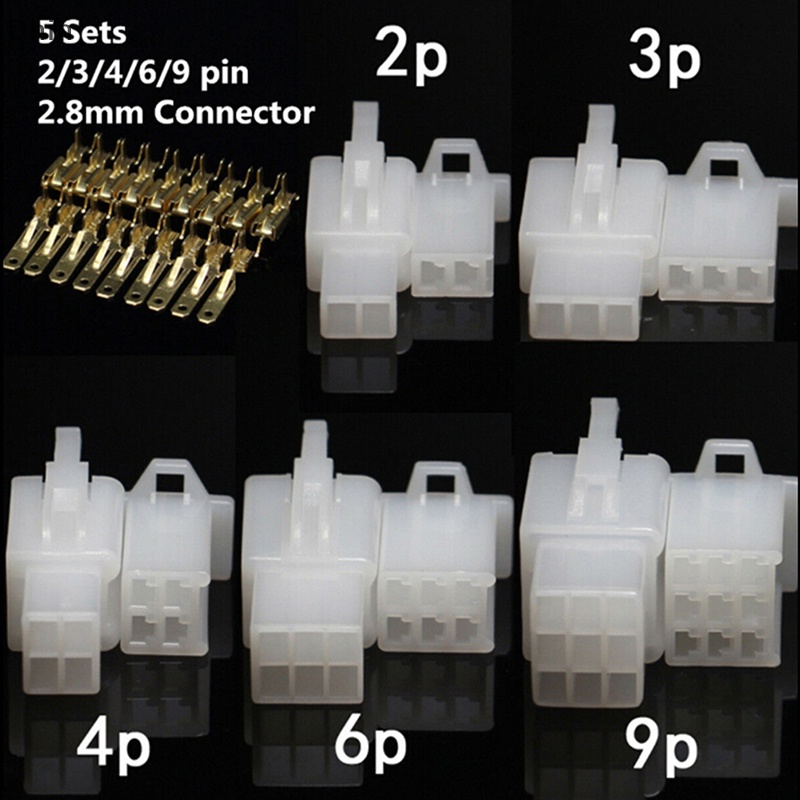 Set 5 Đầu Nối Dây Điện 2.8mm 2 3 4 6 9 Pin Chuyên Dụng