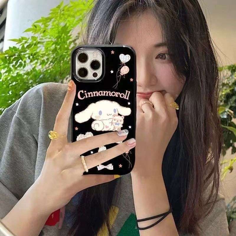 ✅Ốp Điện Thoại Màu Đen In Họa Tiết Dễ Thương Kiểu Hàn Quốc Cho iPhone13promax 14 xsins7 / 8p 1112