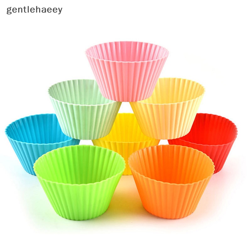 Khuôn Silicone Làm Bánh Muffin / Cupcake Hình Tròn Tiện Dụng