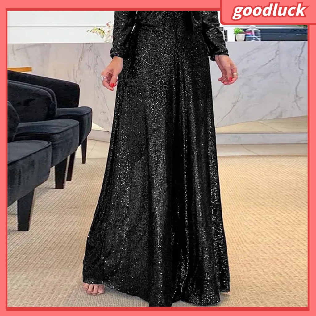 Quần ống rộng Lưng Cao Đính Kim Sa Lấp Lánh Thời Trang Cho Nữ