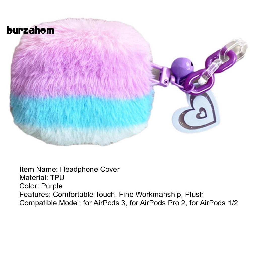 Vỏ Bảo Vệ Hộp Sạc Tai Nghe AirPods Pro 2 Bằng TPU Phủ Lông Nhung Màu Tím / Xanh Dương Chống Sốc / Rơi Vỡ / Vân Tay