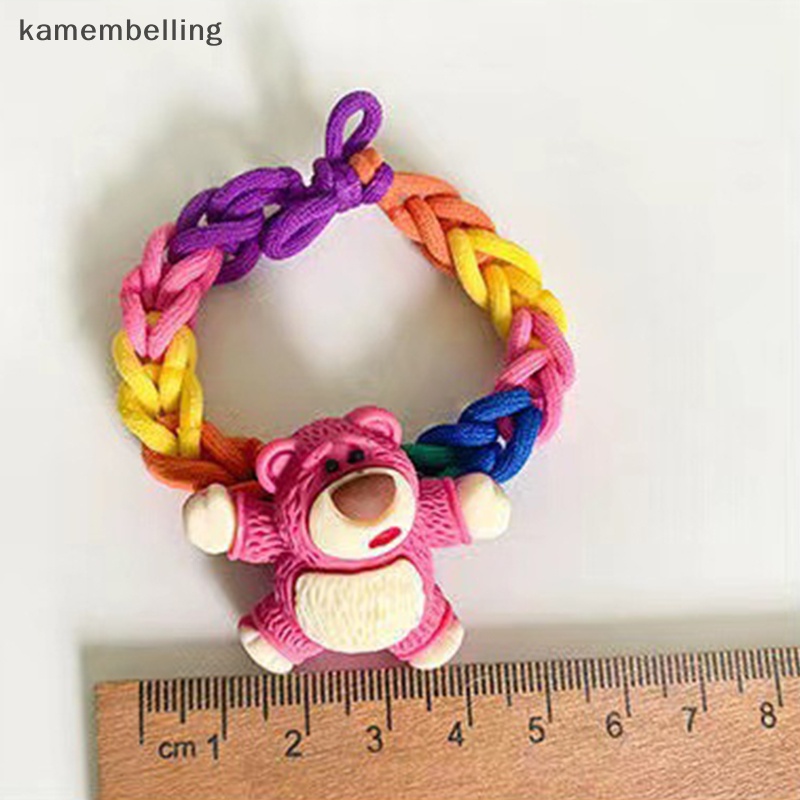 Kamembelling Dây Buộc Tóc Cao Su Bện Thủ Công Hình Gấu Dâu Tây Đáng Yêu Cho Cặp Đôi Bạn Trai Bạn Gái EN