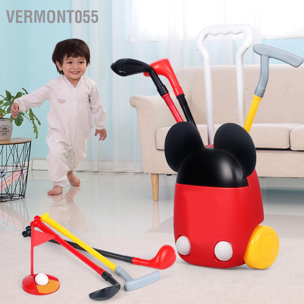 Vermont055 Trẻ Em Golf Bộ Đồ Chơi Tập Đi Cho Bé Trò Với Vali Và Gậy Cắm Trại Ngoài Trời Mẫu Giáo