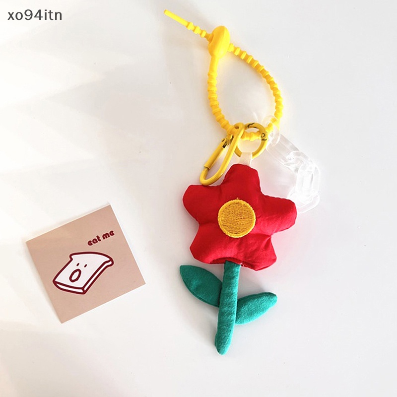 Móc Chìa Khóa / Điện Thoại Bằng Vải Bông Mềm Mại Họa Tiết Hoa Xinh Xắn