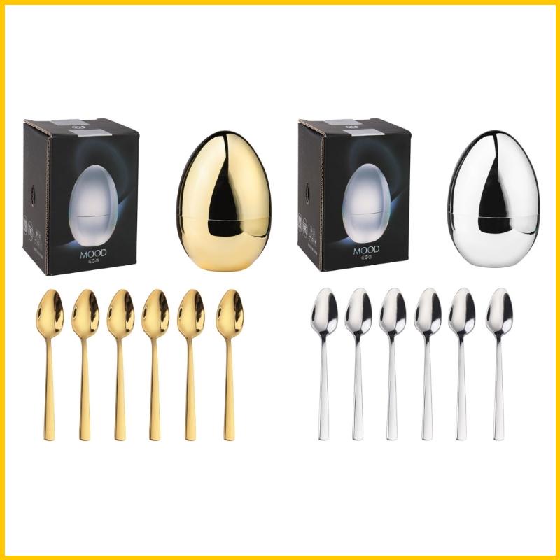 Bộ 6 Muỗng Cà Phê Bằng Thép Không Gỉ Thiết Kế Đơn Giản