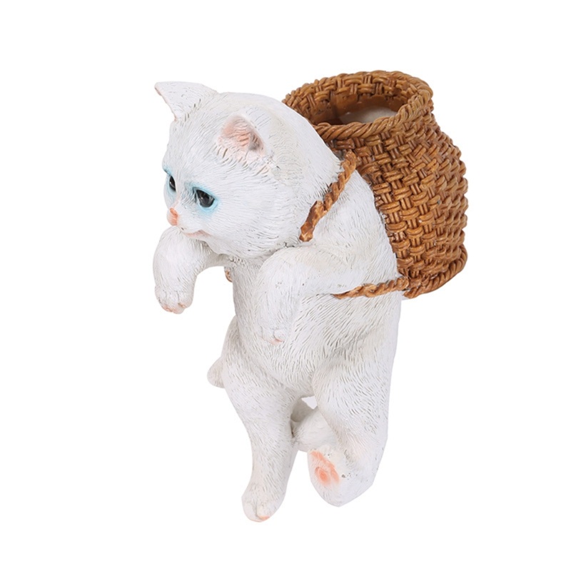 Phụ Kiện Trang Trí Bể Cá Hình Mèo May Mắn Bằng Nhựa Resin Dễ Thương