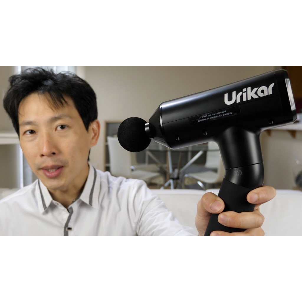 Súng massage Urikar Pro 3 thương hiệu Mỹ, 30 cấp độ mạnh mẽ Phục hồi tập luyện - Tay cầm có thể xoay, 30 tốc độ, 6 đầu