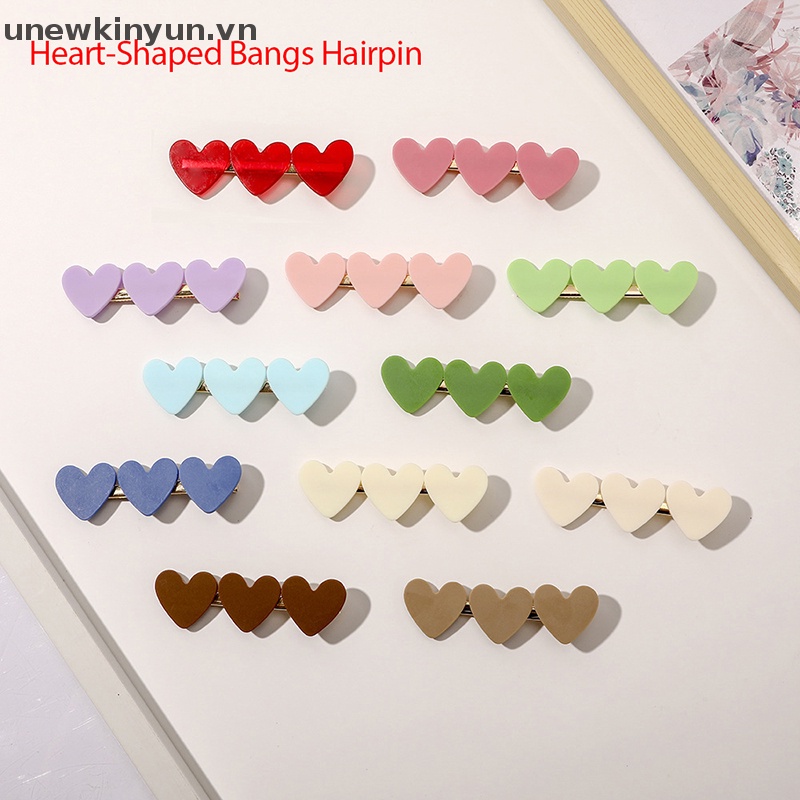 Kẹp Tóc Hình Trái Tim Nhiều Màu Phong Cách Hàn Quốc Cho Nữ