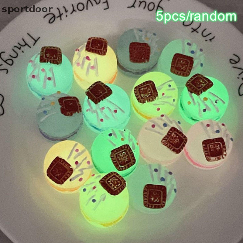 [sportoutdoor] Bộ 5 Tượng Hình Bánh Quy Phát Sáng Trong Bóng Tối Trang Trí Bằng Nhựa Resin Craf [out]