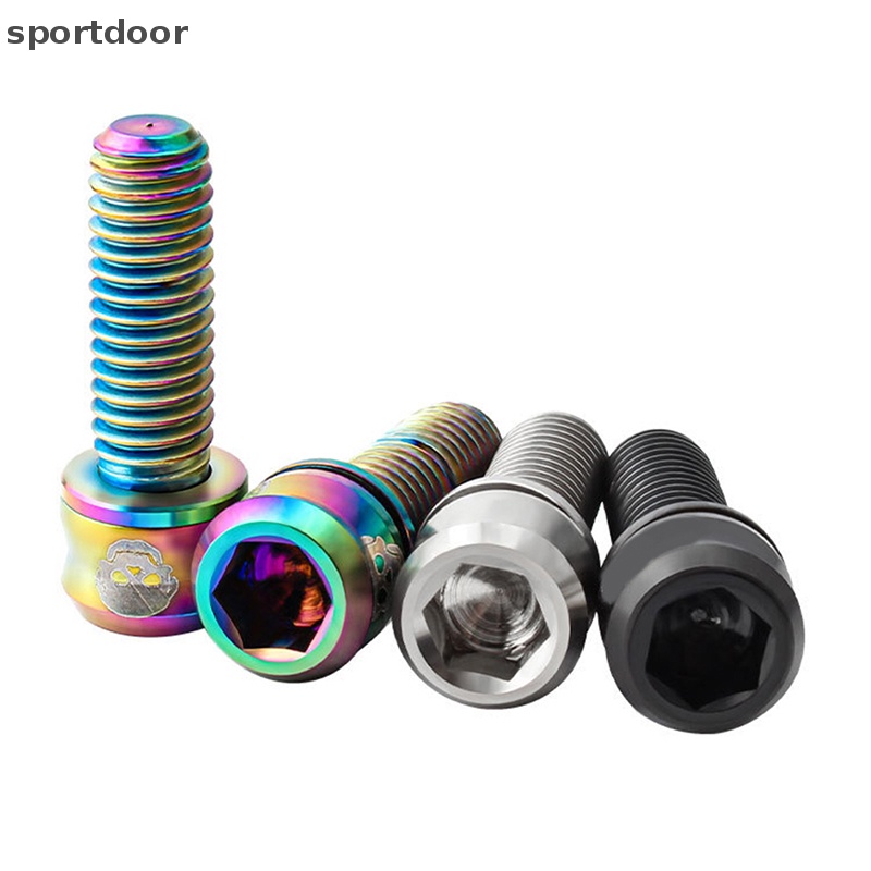 Bộ 4 Ốc Vít M5 * 15 / 17 / 19 Bằng Titan Chuyên Dụng Cho Phanh Đĩa Xe Đạp Leo Núi