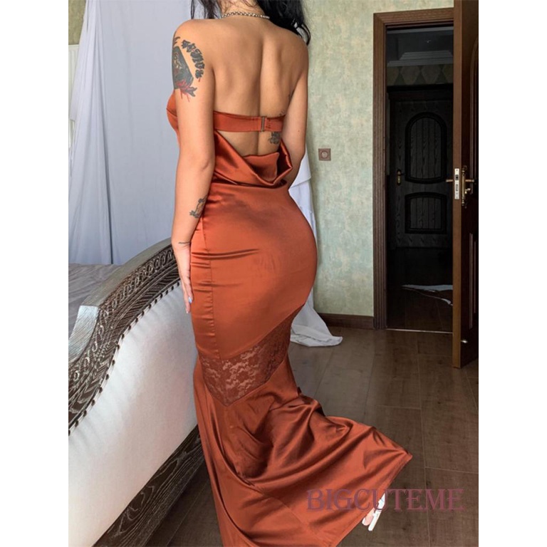 Đầm Dài Không Tay Phối Ren Quyến Rũ Dành Cho Nữ