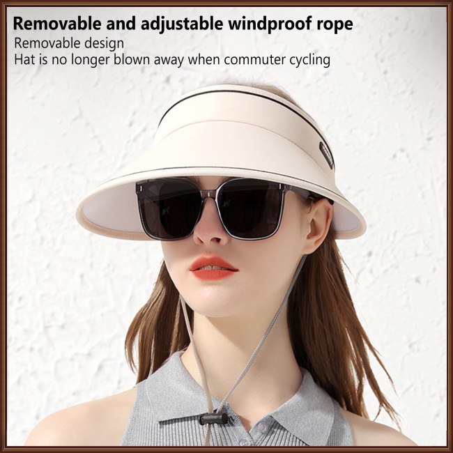 Mũ Vành Rộng Chống Nắng Chống Gió Có Thể Điều Chỉnh Vành Kèm Dây Có Thể Tháo Rời Cho Nữ