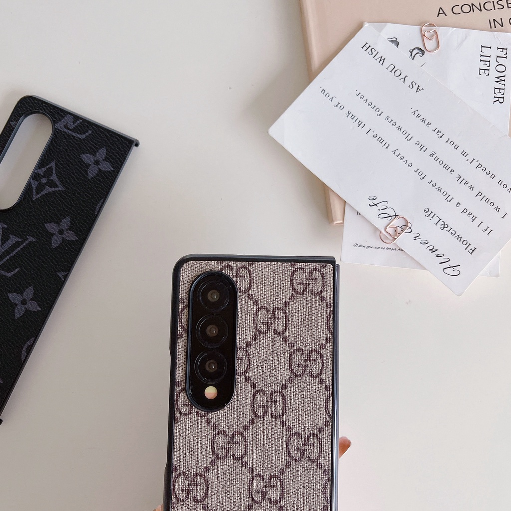 Ốp Điện Thoại Da PU Dạng Gập Phong Cách vintage Sang Trọng Cho Samsung Galaxy Z Fold 1 2 3 Z Fold 4 5G Z Fold3