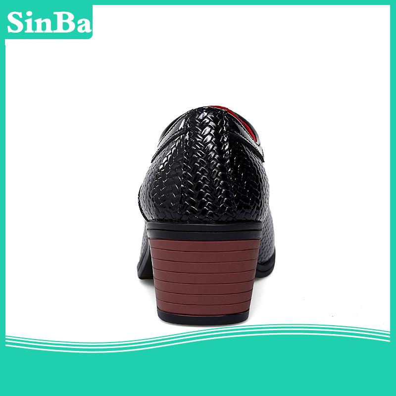 Giày Oxford Da Mềm Chống Thấm Nước Cao 6cm Thắt Dây Thời Trang Công Sở Cho Nam