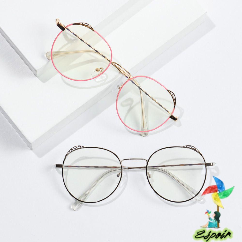 Mắt Kính Gọng Tròn Siêu Nhẹ Họa Tiết Tai Mèo Độc Đáo Thời Trang