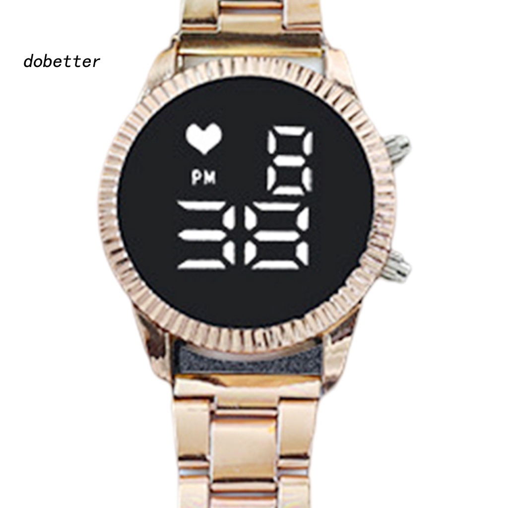 &lt; Dobetter &gt; Đồng Hồ Điện Tử Màn Hình LED Tròn Cỡ Lớn Dây Hợp Kim Hiển Thị Thời Gian Chính Xác Nhiều Màu Sắc Tùy Chọn Thể Thao