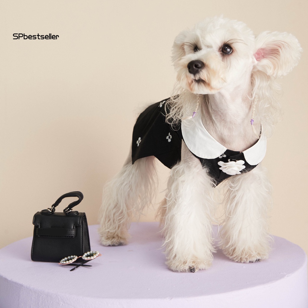 Spbestsellkr Đầm Mỏng Ôm Dáng Không Tay In Hoa Thoáng Khí Thời Trang Cho Thú Cưng