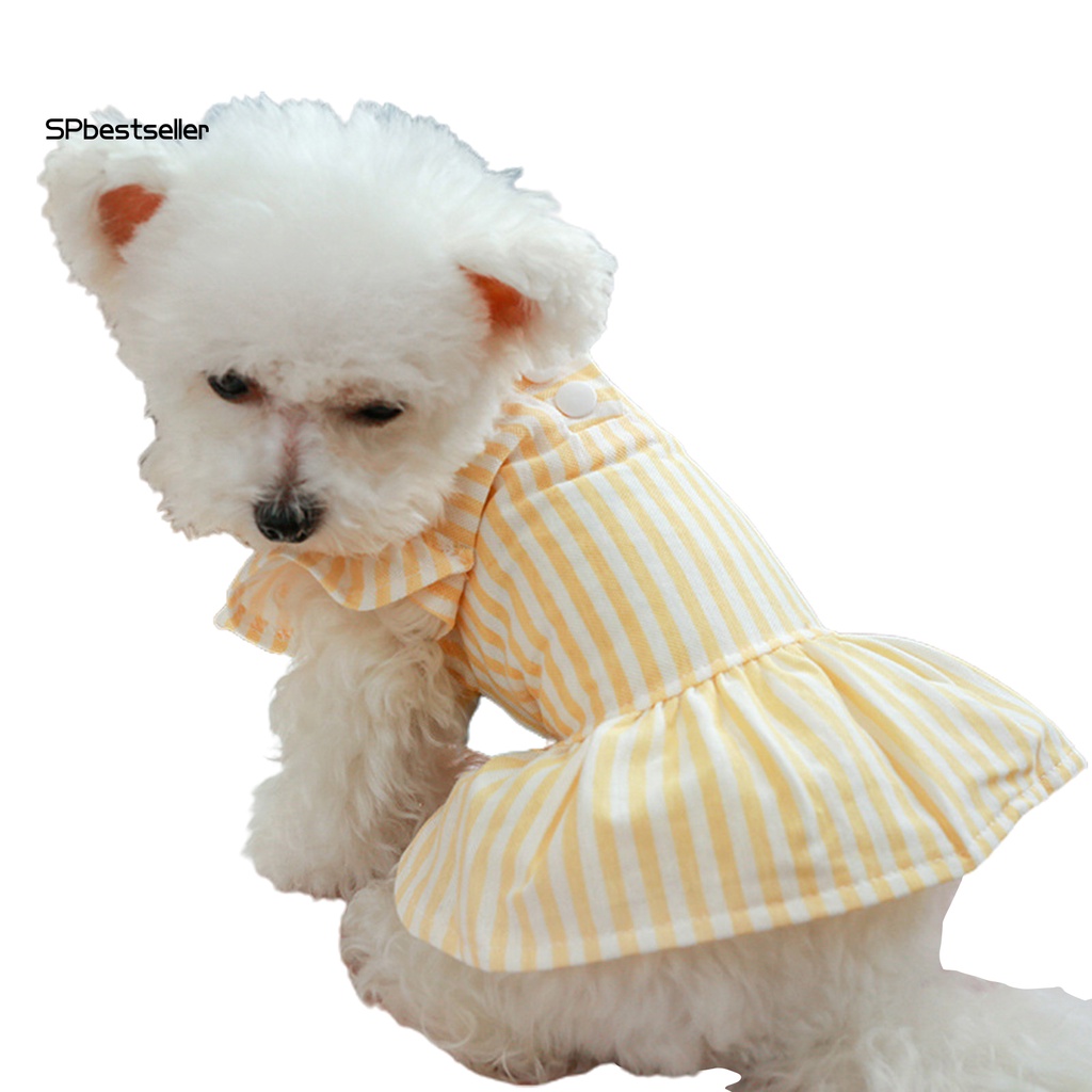 Đầm Công Chúa Họa Tiết Kẻ Sọc Thoáng Khí Thời Trang Mùa Đông Xinh Xắn Cho Thú Cưng