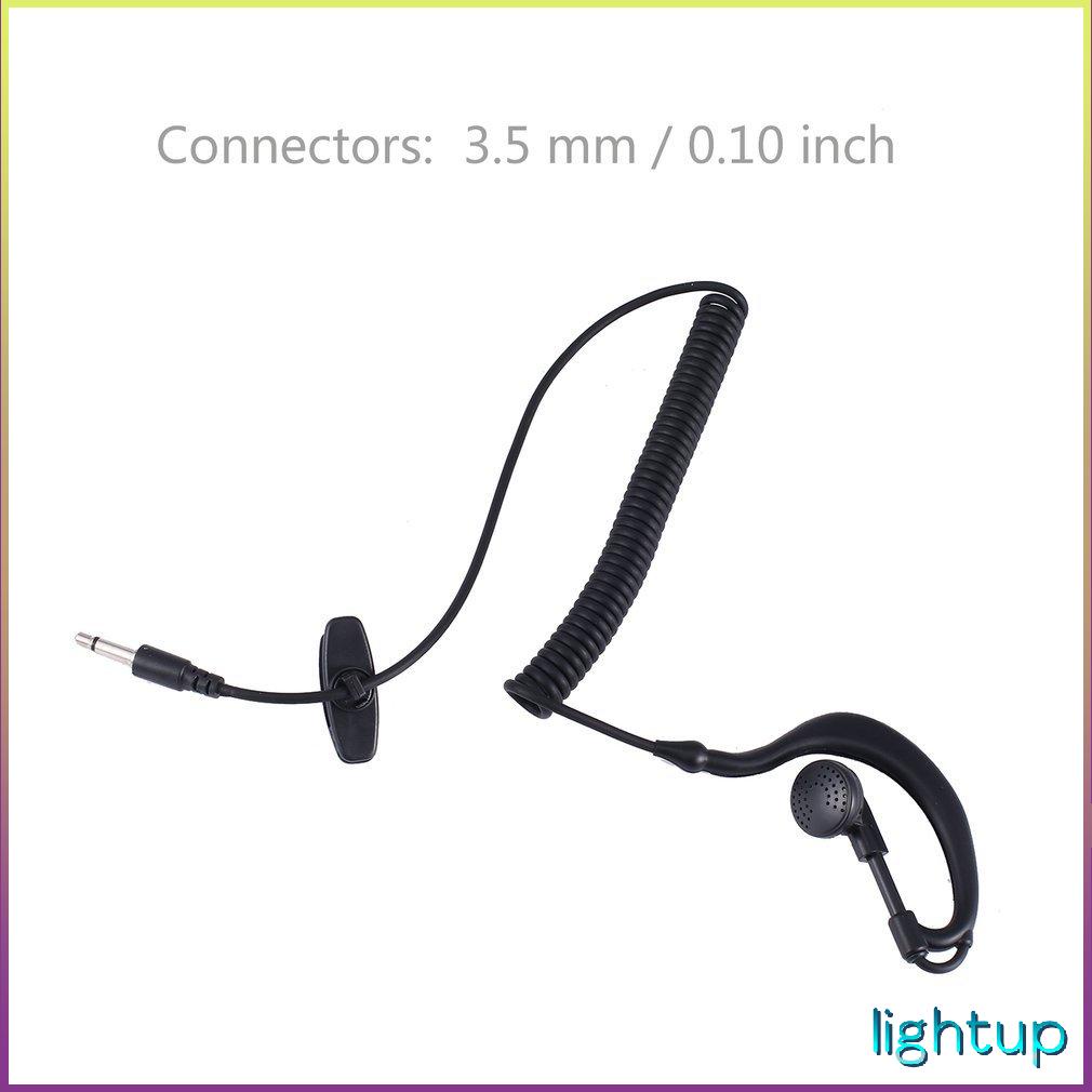 In-Line 3,5Mm Single Ear Curve Earhook Tai nghe Xoắn ốc Walkie Talkie Police