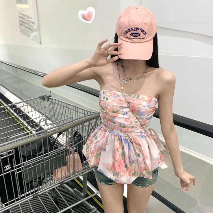Cozok Áo Sát Nách In Hoa Kiểu vintage Quyến Rũ Thời Trang