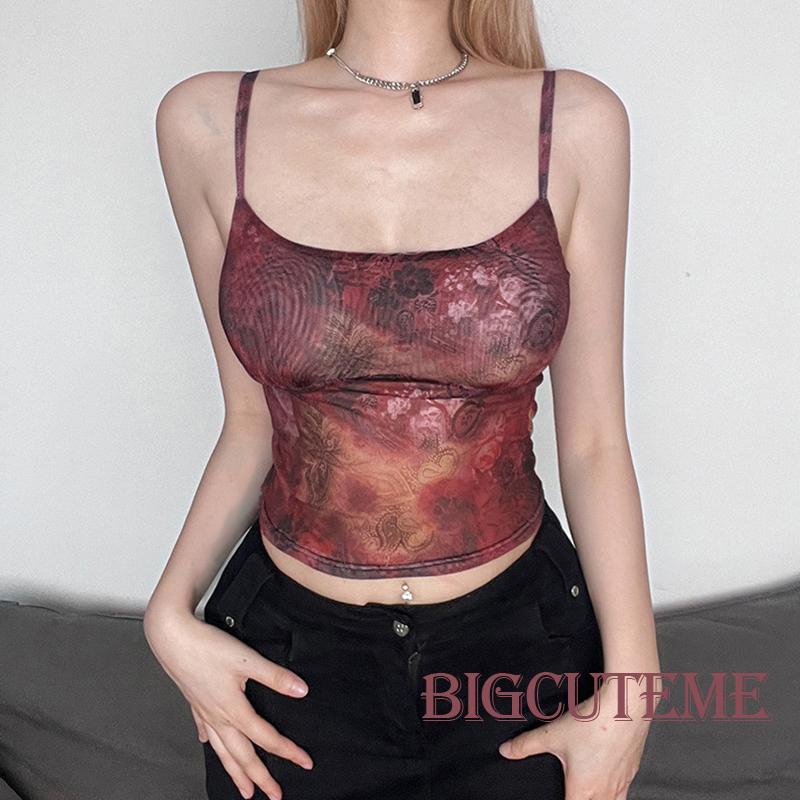 [] Áo Lưới Không Tay In Hình Paisley Cổ Điển Dạo Phố Cho Nữ