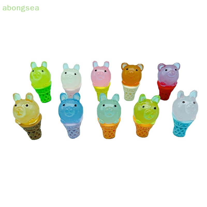 Set 2 Gấu Bông Phát Quang Dùng Trang Trí Tiểu Cảnh Độc Đáo Dễ Thương