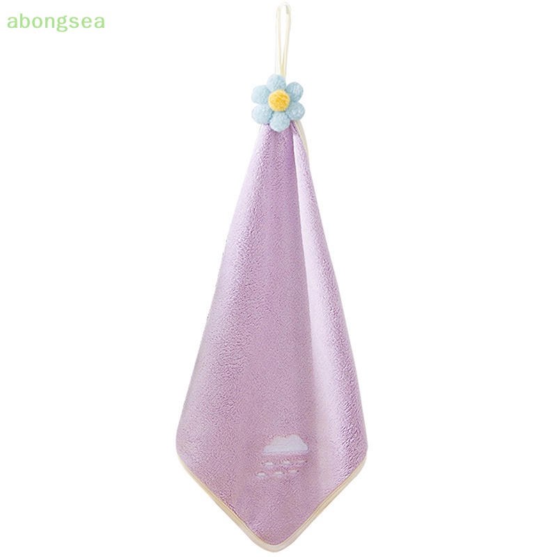 Abongsea Khăn Lau Tay Vải Nhung San Hô Mềm Mại Thấm Hút Tốt Nhanh Khô Tiện Dụng Cho Nhà Bếp / Phòng Tắm