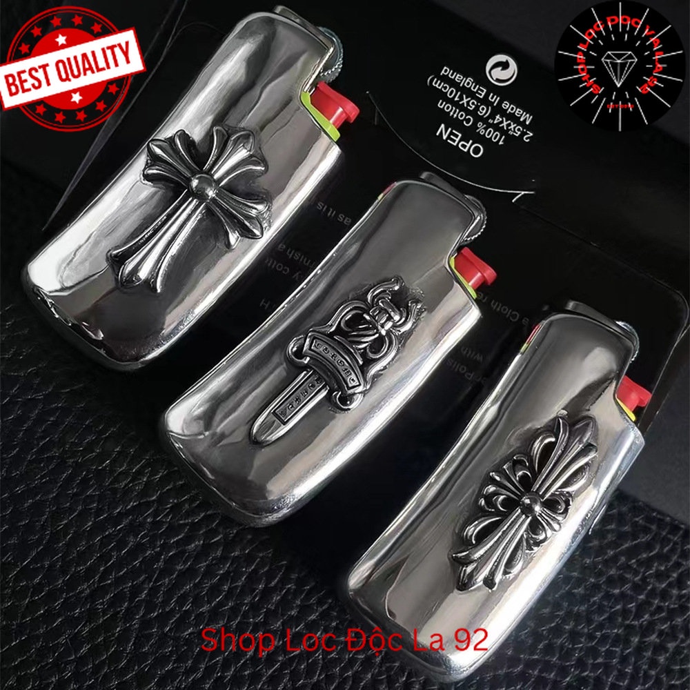 Bọc bật lửa Chrome Heart cao cấp mạ bạc fullbox - Shop Lộc Độc Và Lạ 92