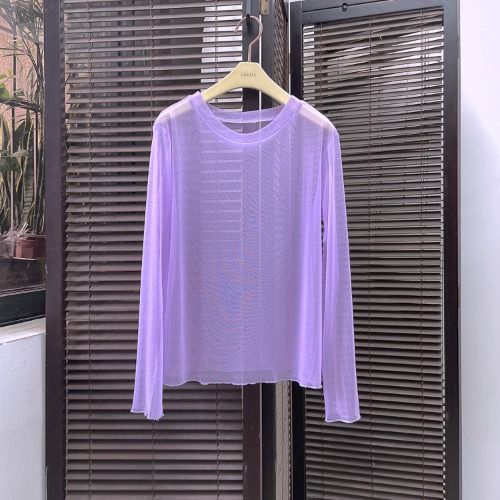 [LININ] Áo Thun Tay Dài Chống Nắng Bằng Lụa Lạnh Mỏng Phong Cách Mới Mùa Hè Cho Nữ