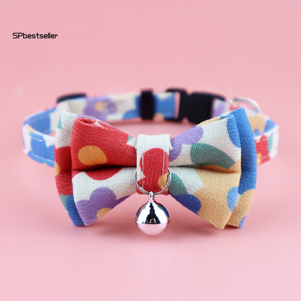1 Bộ Dây Dắt Thú Cưng Đi Dạo Bằng Polyester Họa Tiết Hoa Thắt Nơ Dễ Điều Chỉnh