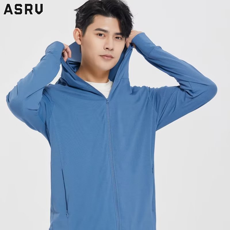 ASRV Áo Khoác Chống Nắng / Tia UV Vải Lụa Lạnh Mỏng Thoáng Khí Thời Trang Cho Nam