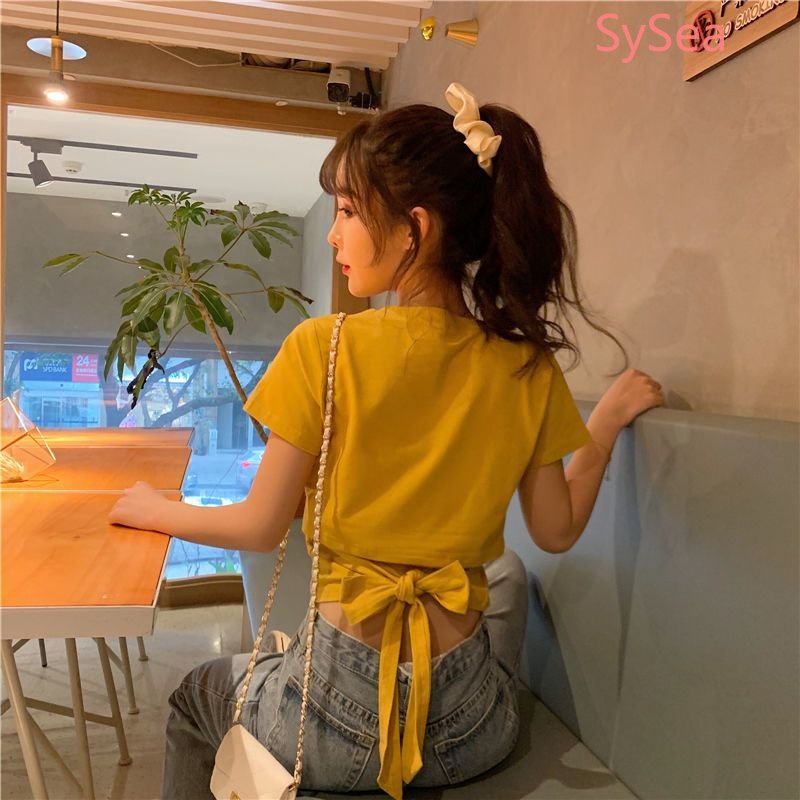 Áo Kiểu Hở Lưng Thời Trang Mùa Hè Hàn Quốc Cho Nữ