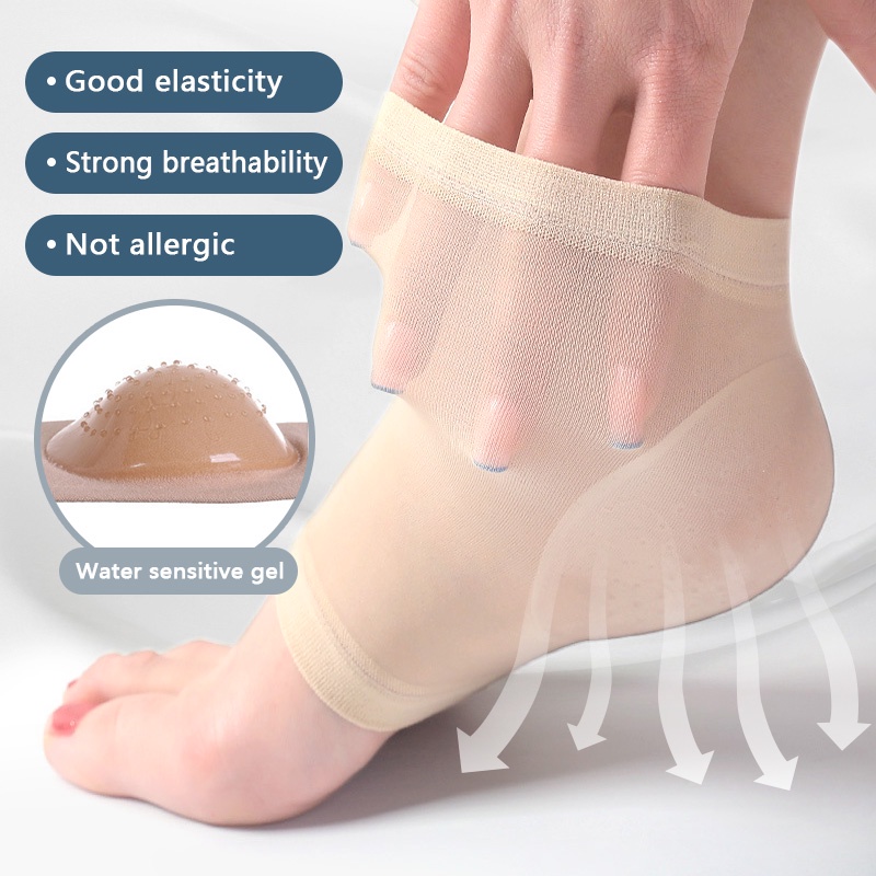 Gel bảo vệ gót chân Sửa chữa da chống nứt Vớ dưỡng ẩm Miếng đệm gót chân Giảm áp lực Nắp gót chân Chăm sóc chân