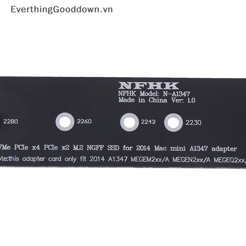 Everthinggooddown PCI-Ex4 M.2 NGFF NVME AHCI SSD adapter Cho 2014macbook mini A1347 vn