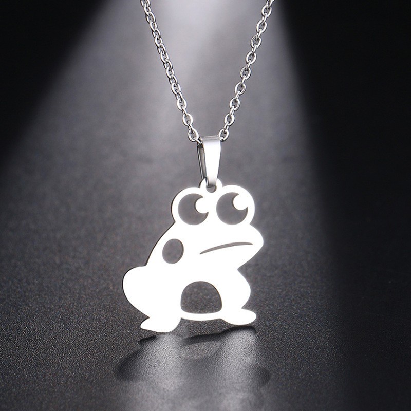 Dây Chuyền Inox Mặt Hình Chú Ếch Dễ Thương Phong Cách Hip Hop Thời Trang Cho Nam Và Nữ