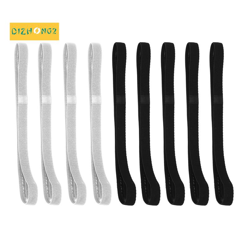 9 chiếc Băng đô thể thao đàn hồi dày không trơn trượt Băng đô cài tóc , tập thể dục cho tóc và băng đô cho phụ nữ và nam giới Đen , xám