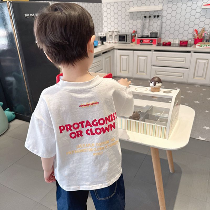 Hàng Mới Về Áo Thun Cotton Mỏng Mùa Hè Tay Cộc In Hình Thỏ Hoạt Hình Thoải Mái Dễ Phối Đồ Cho Bé Trai