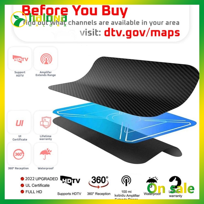Ăng Ten Tv Kỹ Thuật Số Halo 3000 Dặm 1080p Hd Dvb-t2 Và Phụ Kiện