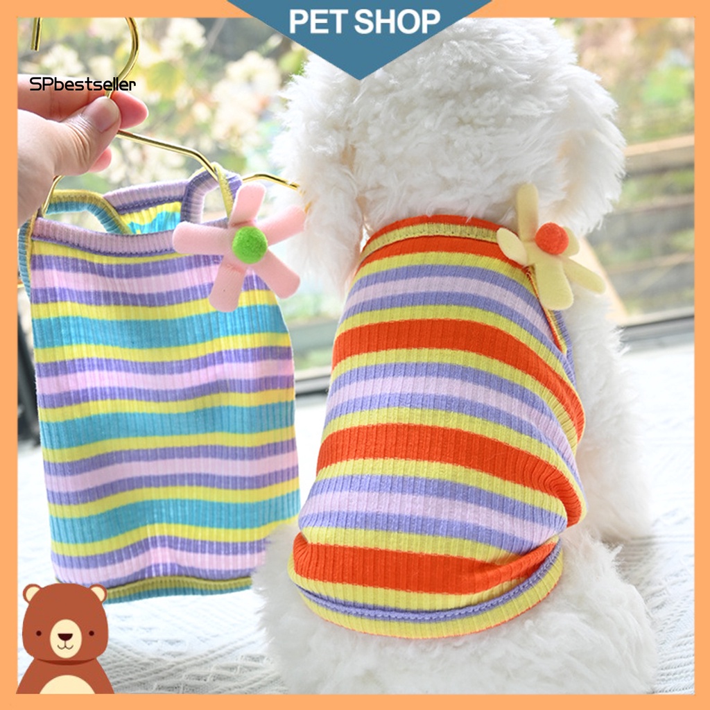 Áo Cổ Tròn Bằng Polyester Mềm Thoáng Khí In Họa Tiết Hoa Cho Thú Cưng