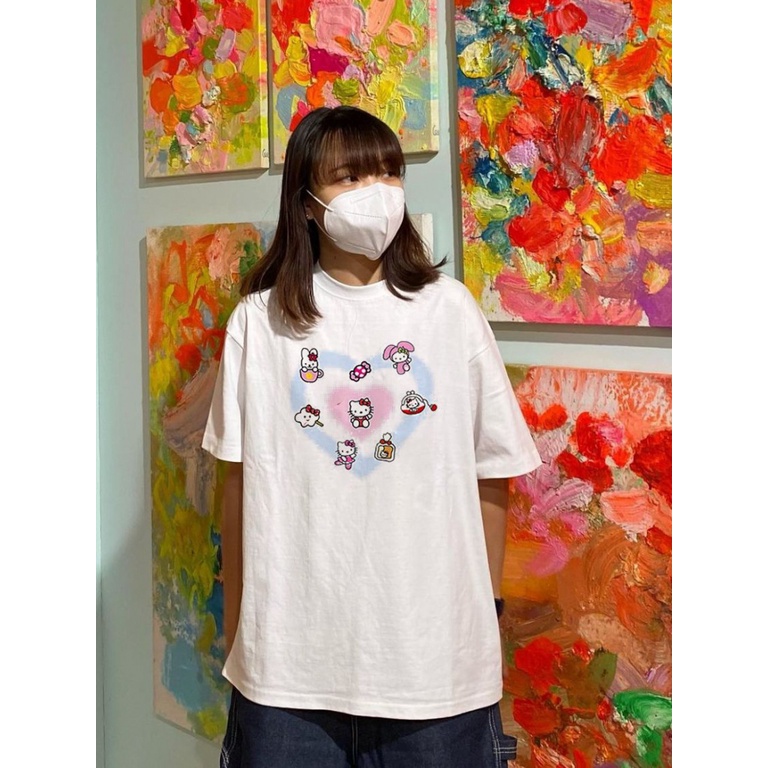 Áo Thun Tay Ngắn Cổ Tròn Dáng Rộng Chất Liệu 100% Cotton In Họa Tiết Hoạt Hình Dễ Thương Thời Trang Mùa Hè Cho Nữ