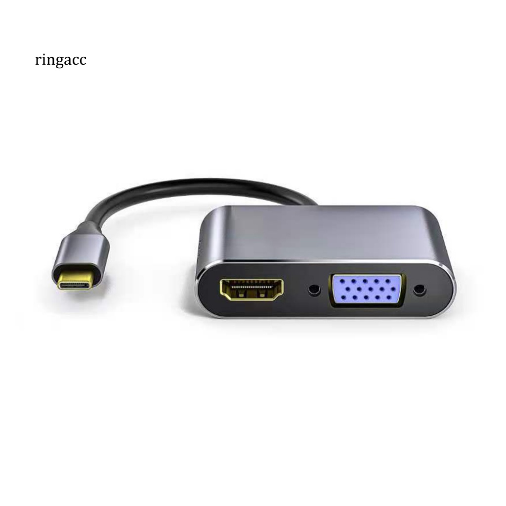 Bộ Chuyển Đổi Giao Diện RGA 5 Trong 1 Type-C Sang VGA PD USB3.0 Cho Laptop