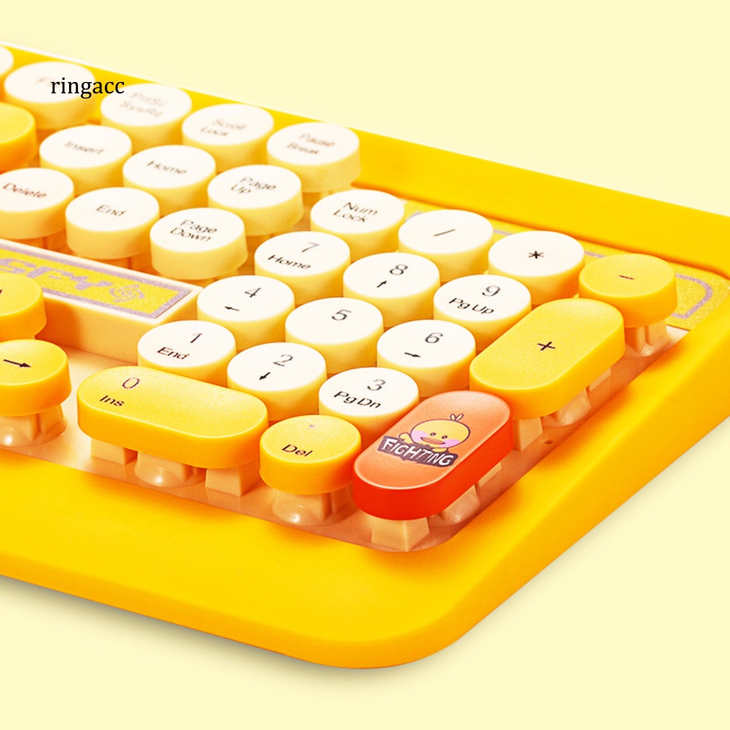 Bộ Bàn Phím Quang Không Dây USB Chống Nước K68 In Họa Tiết Hoạt Hình Cho Notebook