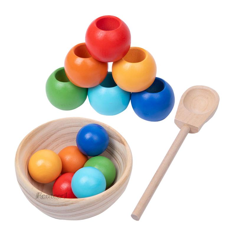 [Fenteer1] Đồ Chơi Xếp Chồng Lên Nhau Và Dạy Học Màu Cầu Vồng Thích Hợp Làm Quà Tặng