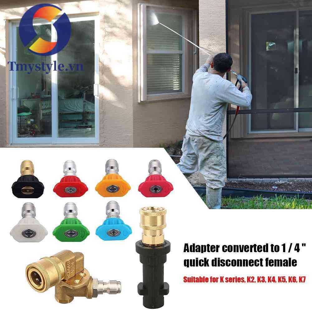 Đầu Nối Áp Suất + 7 Đầu Phun Cho Karcher K2 K3 K4 K5 K6 K7