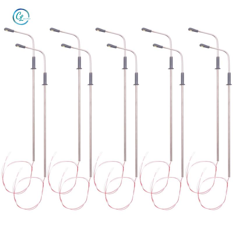 10 chiếc Mô hình Đèn đường LED Chiếu sáng một đầu Bố cục Tàu hỏa Cảnh quan 1 ' 100