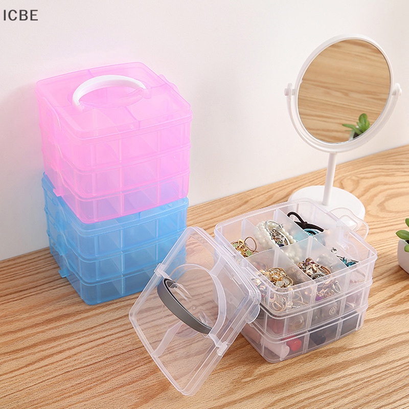 Hộp Đựng Trang Sức 18 Ngăn 3 Tầng Tùy Chỉnh Tiện Dụng