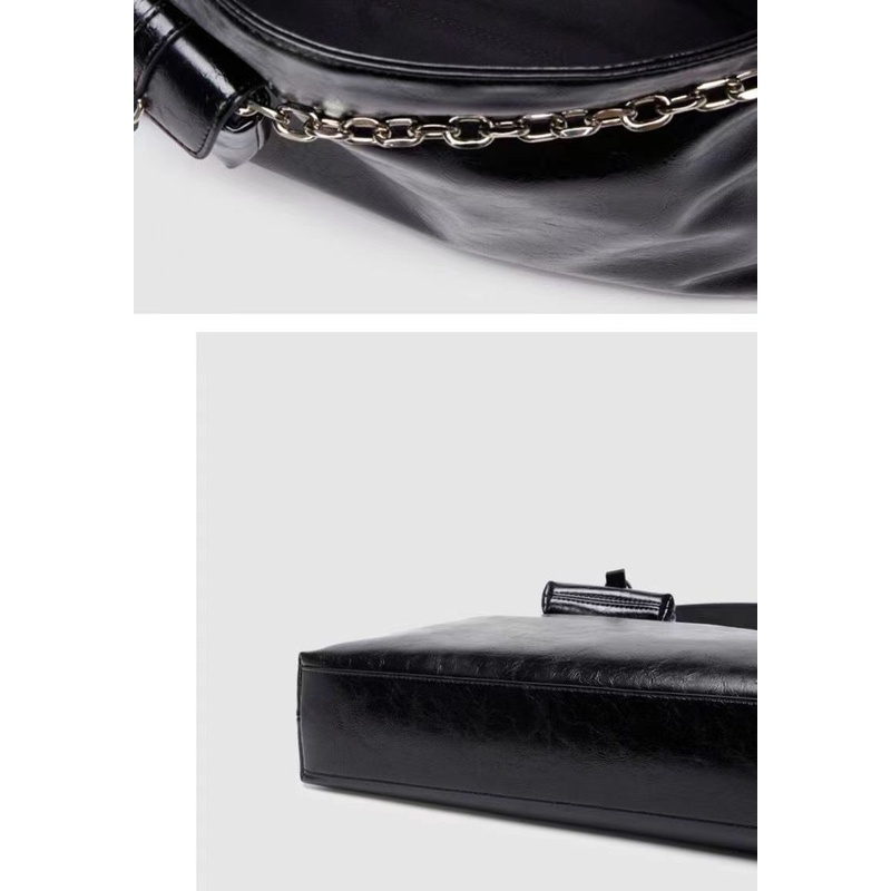 Túi Xách Da Mềm Cỡ Lớn Phối Dây Xích Thời Trang Cho Nữ