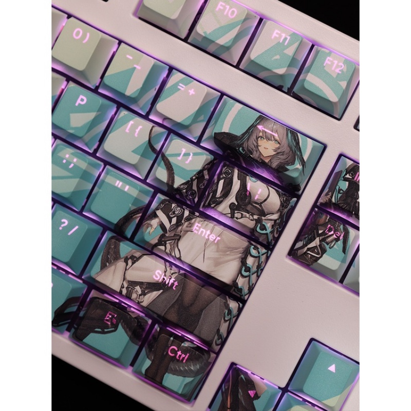 Ho'olheyak Keycaps Cherry Profile Arknights Anime PBT Dye Sub Cơ Keycap