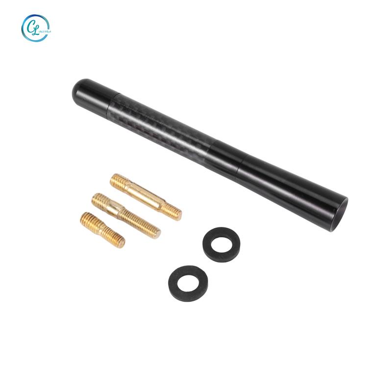 Máy in sợi Carbon ăng ten đen 5 Inch 120mm đa năng Đài phát thanh ngắn trên ô tô AM 'FM Aerial + Bộ chuyển đổi