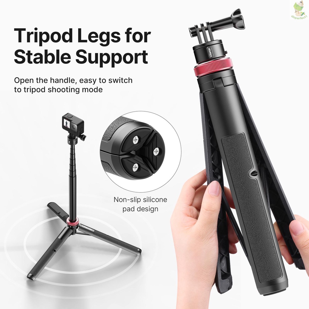 Ulanzi Go-Quick II Sports Camera Selfie Stick Tripod Magnetic Quick Release Mount Max.140cm/55in Extra Long Extension Re   Came-6.5